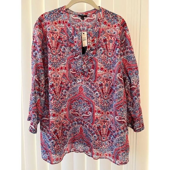 NWT Talbots Popover Blouse - Picture 6 of 7